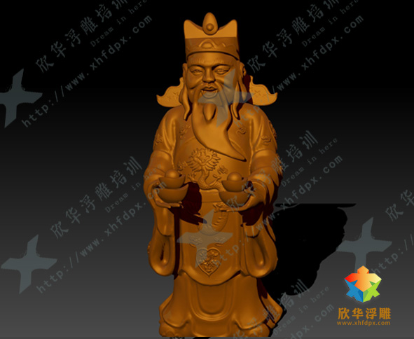zbrush圆雕作品-财神