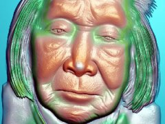 老人头像浮雕