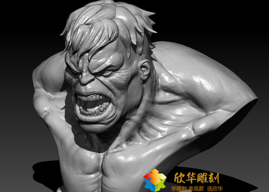 绿巨人3d模型_zbrush雕刻作品-雕刻教程网