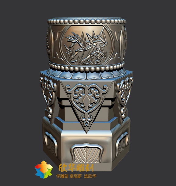 石鼓墩3d模型_zbrush雕刻作品-雕刻教程网