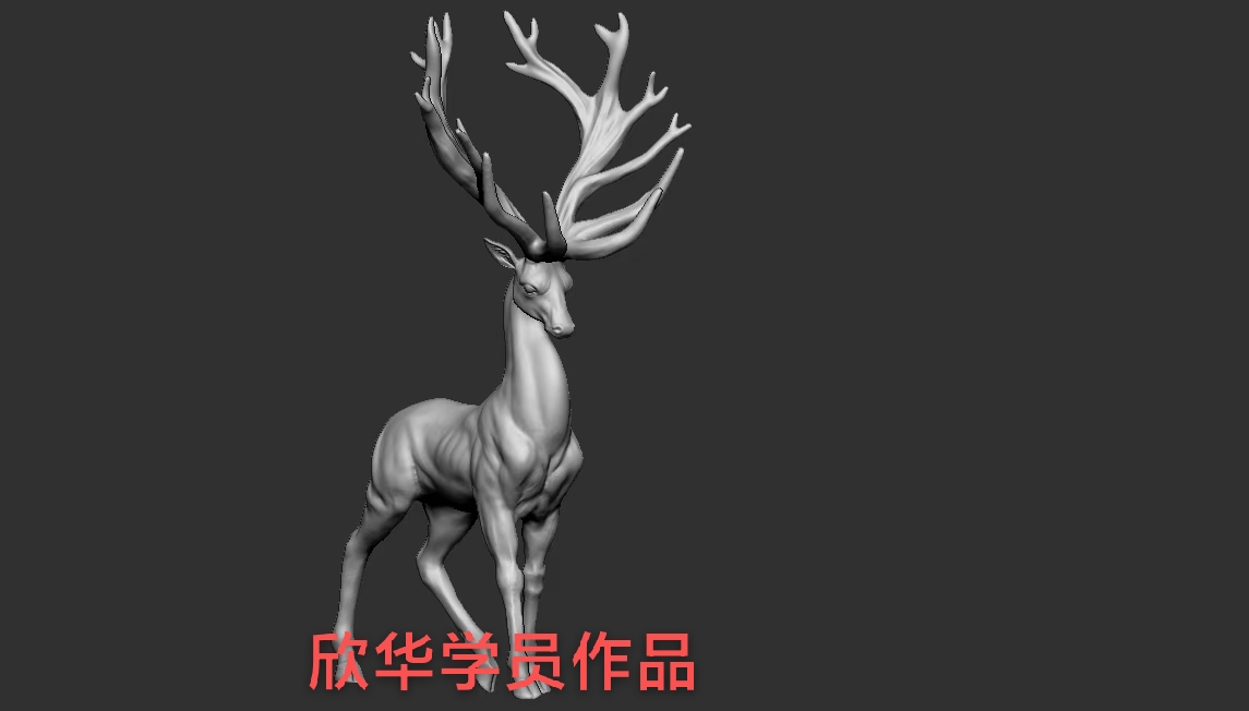 欣华学员用zbrush软件设计神鹿