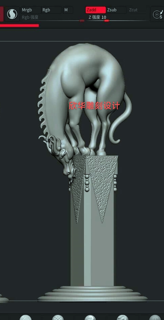 客户定做的“悬崖勒马”3D雕塑模型