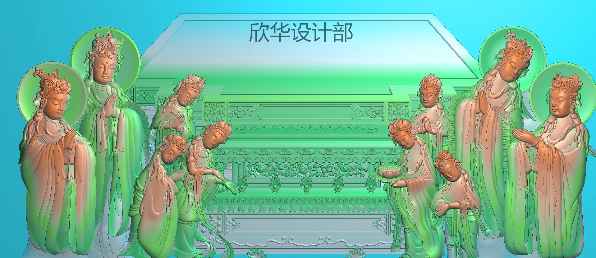 <strong>给大型寺庙用精雕软件设计的大型西方极乐世界图</strong>